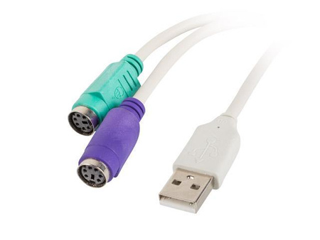 Kabel adapter Lanberg USB 3.0 -> 2x PS/2 biały