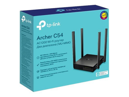 TP-LINK Archer C54 AC1200 Dual band WiFi router 4xLAN 1xWAN FE MU-MIMO 3in1 (P)