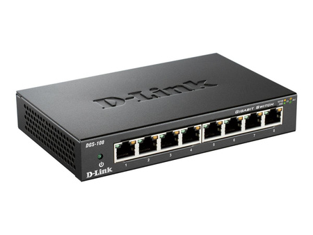 DLINK DGS-108/E D-Link 8-port 10/100/1000 Gigabit Metal Housing Desktop Switch