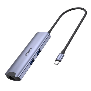 Hub Aktywny USB-C UNITEK 5Gbps, HDMI RJ-45 PD 100W