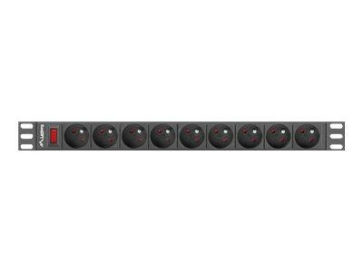 LANBERG PDU-09E-0300-BK Lanberg listwa zasilająca Rack PDU 1U 16A, 9x uni-schuko, 3m, czarna