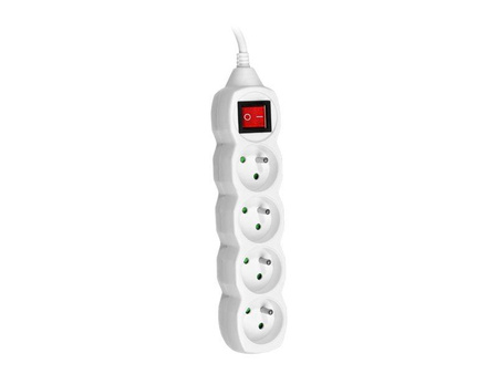 TRACER Przedłużacz PowerCord 3.0m 4 gniazda wyłącznik biały