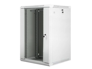 Szafa instalacyjna Rack wisząca 19" 18U 600x600 szara Lanberg (flat pack)