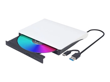 GEMBIRD nagrywarka zewnętrzna DVD 8x CD 24x USB 3.1 slim czarno-biała