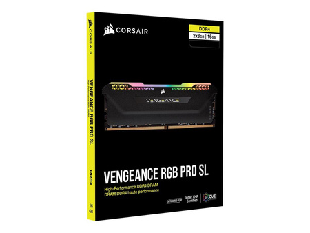 CORSAIR DDR4 16GB 2x8GB 3600Mhz DIMM CL18 VENGEANCE RGB PRO SL Black 1.35V XMP 2.0