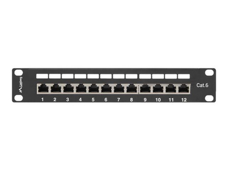 LANBERG PPF6-9012-B Lanberg Patch Panel 10, 12 port 1U, kat.6, czarny