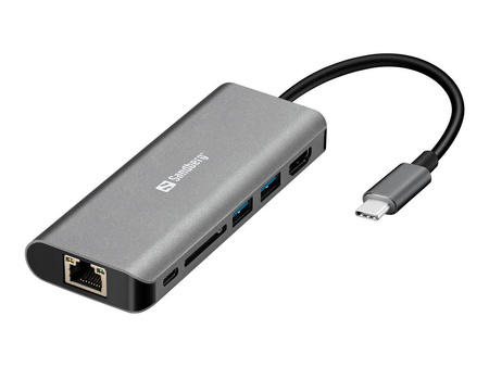 SANDBERG 136-18 Sandberg Stacja dokująca USB-C - HDMI+LAN+SD+USB, 61W
