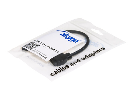 AKYGA Adapter z kablem AK-CA-28 USB 19 pin m / USB 9 pin f 20cm