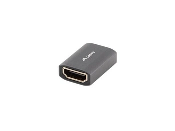 Adapter HDMI(F)-HDMI(F) 8K beczka srebrna aluminium