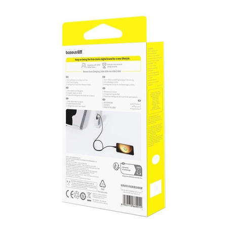 Kabel Baseus Dura USB-Typ C 60W 1m (czerwono-czarny)