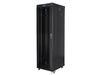 Szafa instalacyjna rack stojąca 19 42U 600x800 czarna, drzwi szklane lcd (Flat pack)