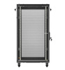 Szafa instalacyjna rack stojąca 19" 22U 600x1000 czarna drzwi perforowane ( flat pack)