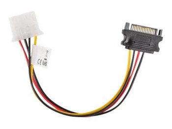 Kabel adapter Lanberg SATA zasilający(M) -> Molex(F) 0,15m
