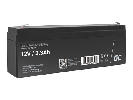 GREEN CELL Battery AGM 12V 2.3 Ah