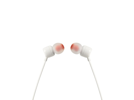 Słuchawki JBL T110 (biały, z mikrofonem)