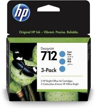 HP 712 3-PACK 29-ML CYAN/DESIGNJET INK CARTRIDGE