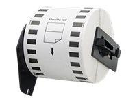 QOLTEC Tape for BROTHER DK-22205 62mm x 30.48m White / Black overprint Roller with handle