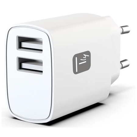 TECHLY Podwójna Ładowarka USB 2x USB 12W max. 2.4A 5V Mocna do Telefonu