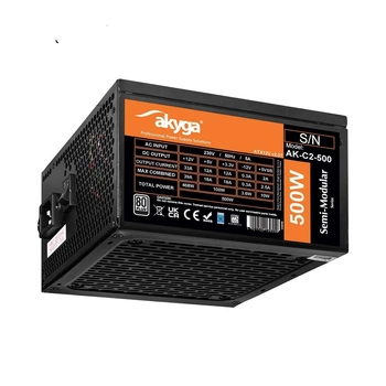 AKYGA Zasilacz ATX 500W AK-C2-500 Semi-Modular P4+4 2x PCI-E 6+2 pin 4x SATA 2x Molex FAN 12cm