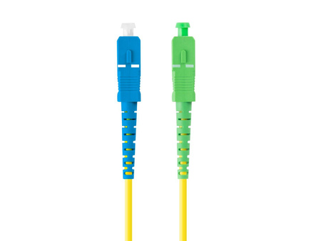 Patchcord światłowodowy Lanberg SM SC/APC-SC/UPC SIMPLEX 3.0mm SZH G657A1 1m żółty