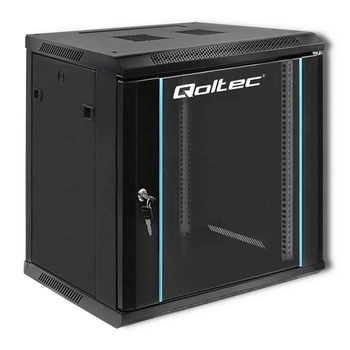 Szafa RACK Qoltec 19" | 12U | 450x600x635 | Czarna | Wisząca