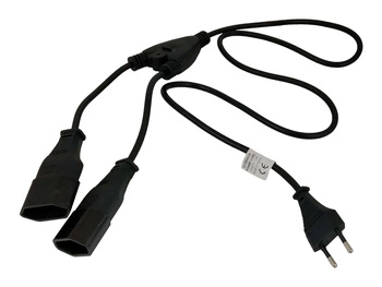 AKYGA Kabel zasilający AK-RD-05A rozdzielacz UE type C 1.2m do 2x wtyk EU type C