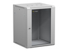 NETRACK 019-150-66-021 Netrack szafa wisząca 19, 15U/600x600mm – szary, drzwi szklane, otwierane boki