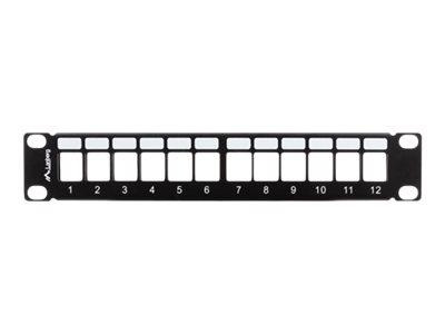 LANBERG patch panel blank 12 port 1U with organizer for keystone modules black