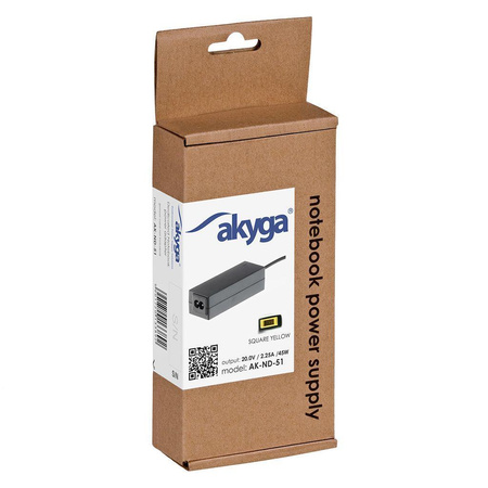 AKYGA Zasilacz do notebooka AK-ND-51 20V / 2.25A 45W Slim Tip LENOVO 1.2m