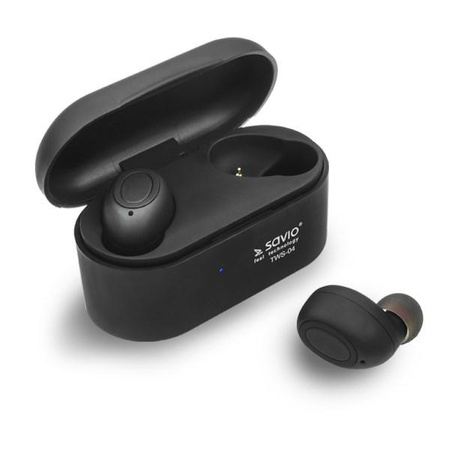 Słuchawki SAVIO TWS-04 (bluetooth; bezprzewodowe, Bluetooth; z wbudowanym mikrofonem; kolor czarny