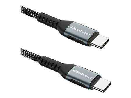 QOLTEC 52357 USB 2.0 type C Cable USB 2.0 type C 100W QC 3.0 PD 1m Black