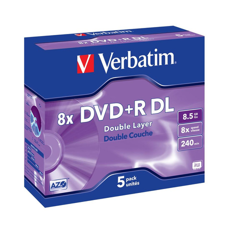 DVD+R DL 8X 5PZ JEWEL CASE/8.5GB / 240 WIDE PHOTO INK-JET