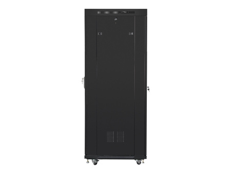 LANBERG free standing rack 19inch cabinet 37U 600x800 glass door LCD flat pack black
