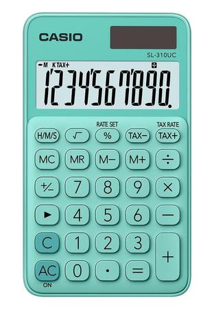 CASIO Kalkulator kieszonkowy  SL-310UC-GN BOX, 10-cyfrowy, 70x118mm, kartonik, zielony