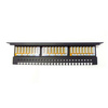 Patch panel 19" 24 porty, kat.6, U/UTP, 1U, wspornik kablowy, czarny (kompletny)