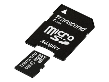 TRANSCEND TS4GUSDHC10 Transcend karta pamięci Micro SDHC 4GB Class 10 +adapter ( 20MB/s / Full HD )