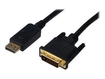 ASM AK-340301-020-S ASSMANN Kabel Displayport 1.1a z zatrzaskiem Typ DP/DVI-D (24+1) M/M czarny 2m