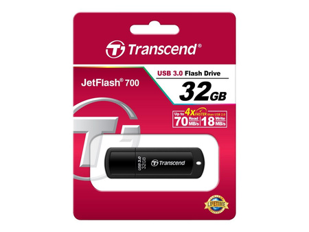 TRANSCEND TS32GJF700 Transcend pamięć USB 32GB Jetflash 700 USB 3.0 (do 70MB/s ) + Soft Recovery