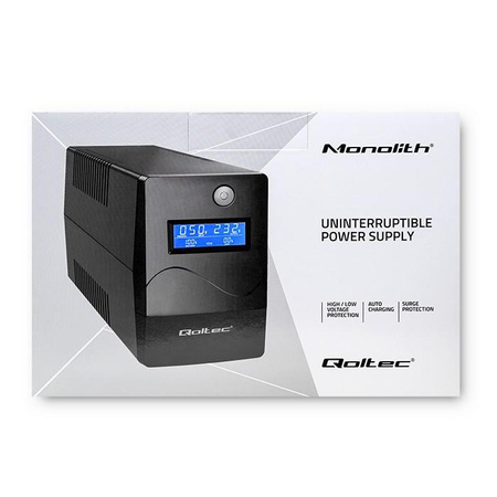 QOLTEC 53978 Zasilacz awaryjny UPS Monolith 650VA 360W LCD USB RJ45