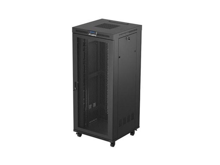 LANBERG szafa Rack 19 stojąca 37U 800x800 czarna drzwi perforowane LCD flat pack