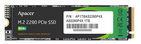 Dysk SSD Apacer AS2280P4X 1TB M.2 2280 PCIe NVMe Gen3 x4 (2100/1700 MB/s)