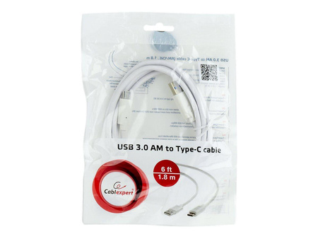 GEMBIRD CCP-USB3-AMCM-6-W Gembird kabel USB-C 3.0, 1.8m, biały