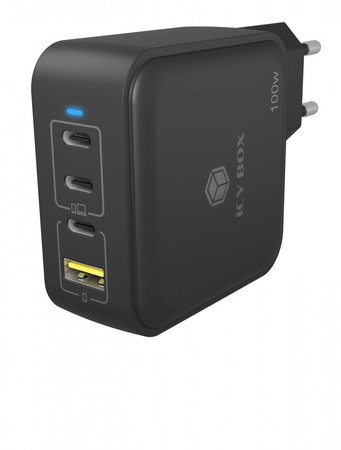 ICY BOX IB-PS1040-PD 100W GaN wall charger with Power Delivery and Quick Charge