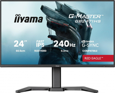 Monitor 23,8 cala GB2471HS-B1 Fast IPS,FHD,240Hz,2xHDMI,DP, 350cd, HAS(150) PIVOT, Adaptive G-SYNC - 1920 x 1080 @48-240Hz DisplayPort Only