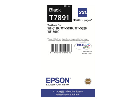 EPSON C13T789140 Tusz Epson T7891 black 65 ml WF-5110DW/WF-5190DW/WF-5620DWF/WF-5690DWF