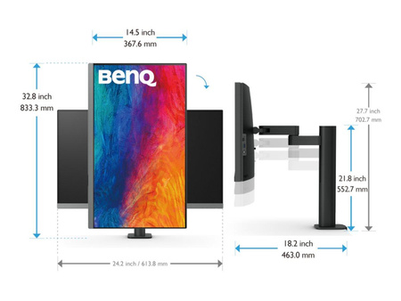 BENQ PD2706UA 27inch 4K IPS P3 Display HDR 400 SRGB REC709 HDMI/DP/USB 3.2/USB-C PD90W Designer monitor