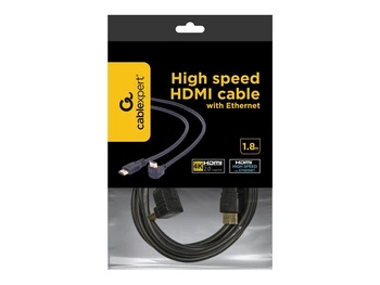 GEMBIRD CC-HDMI490-6 Gembird kabel HDMI KĄTOWY 1.8m (V2.0) 4K GOLD CU HSE