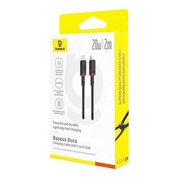 Kabel Baseus Dura Typ C 20W 2m (czerwono-czarny)
