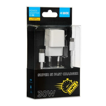 ŁADOWARKA SIECIOWA I-BOX C-38 PD30W USB-C, KABEL