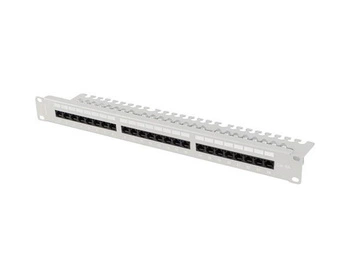 LANBERG patch panel 24 port 1U cat.6A UTP black with cable organizer